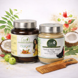 Sai Secrets Hair Oil - 500Ml + Shikkakai – 300GM Unisex Product