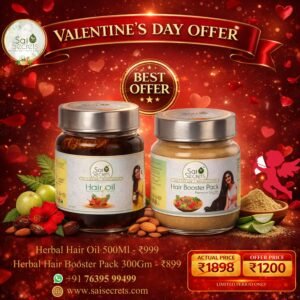 Valentine’s Day Herbal Hair Oil 500Ml + Herbal Hair Pack 300Gm
