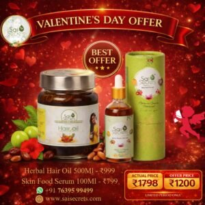 Valentine’s Day Herbal Hair Oil 500Ml + Skin Food Serum 100Ml